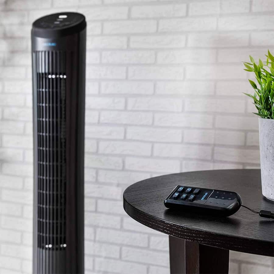 ventilador torre silencioso con mando a distancia